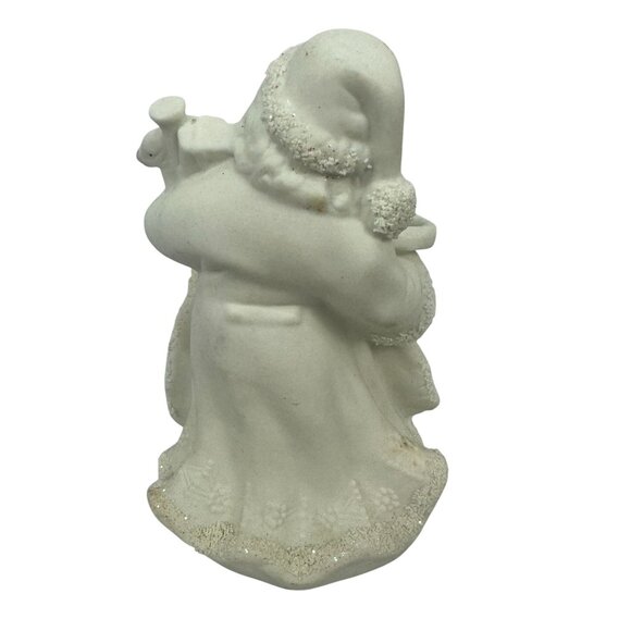 K’s Collection White Ceramic Santa Figurines Glitter Accents Set Of 4 Christmas - Picture 7 of 14